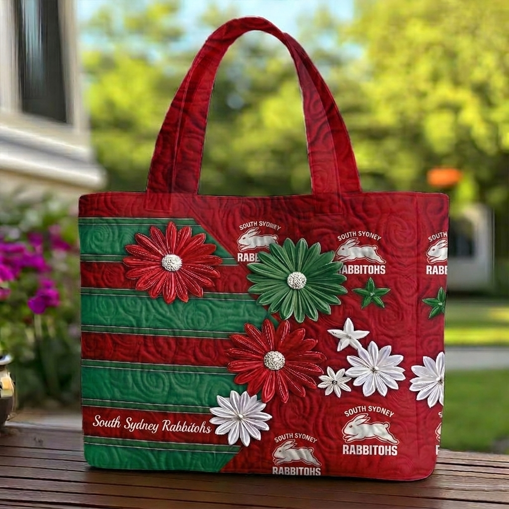SSR x NRL Flowers Quilted Tote Bag Custom Name Gifts For Fan DDT LBN