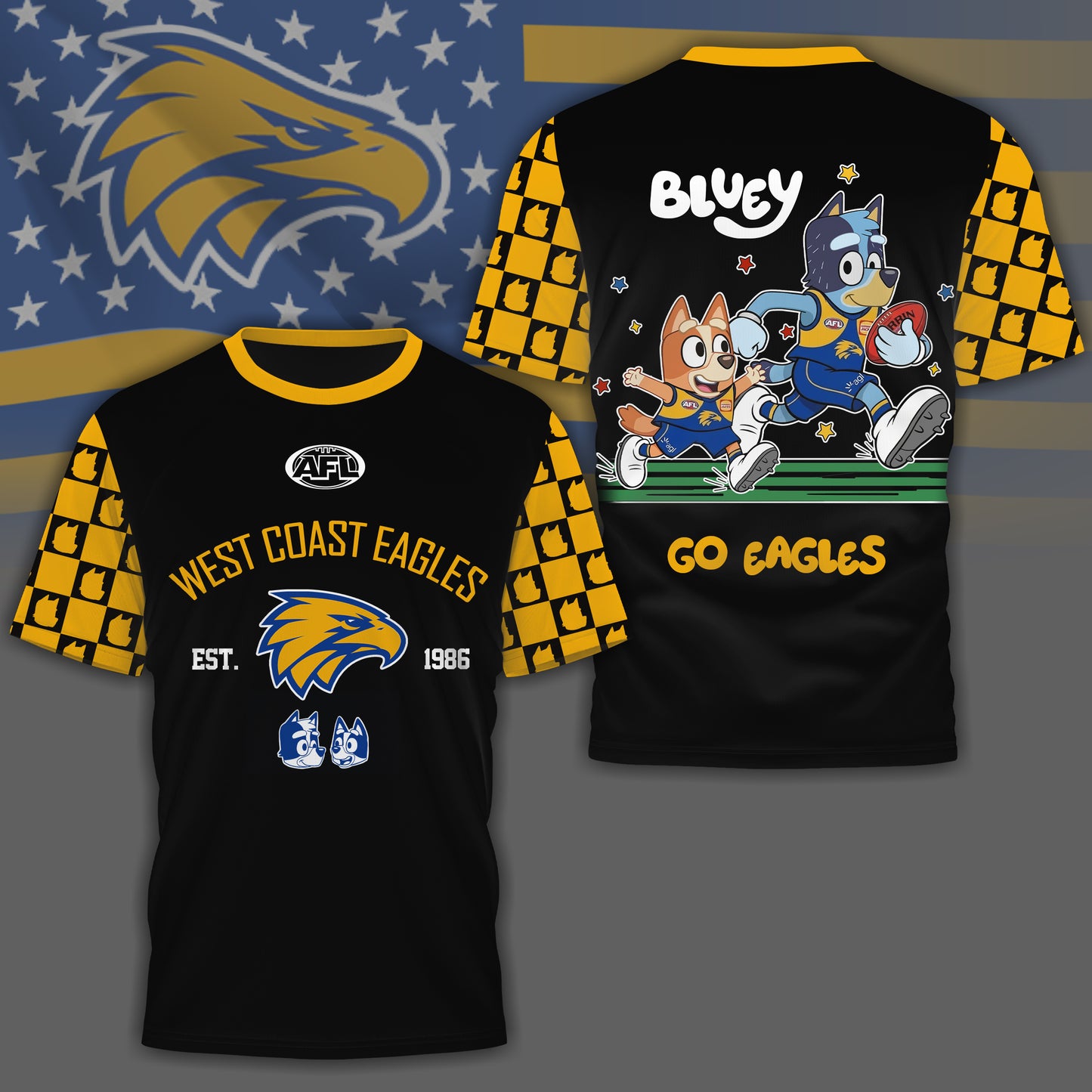 WCE x AFL Premium Bluey 3D Shirt DDT TTTZ