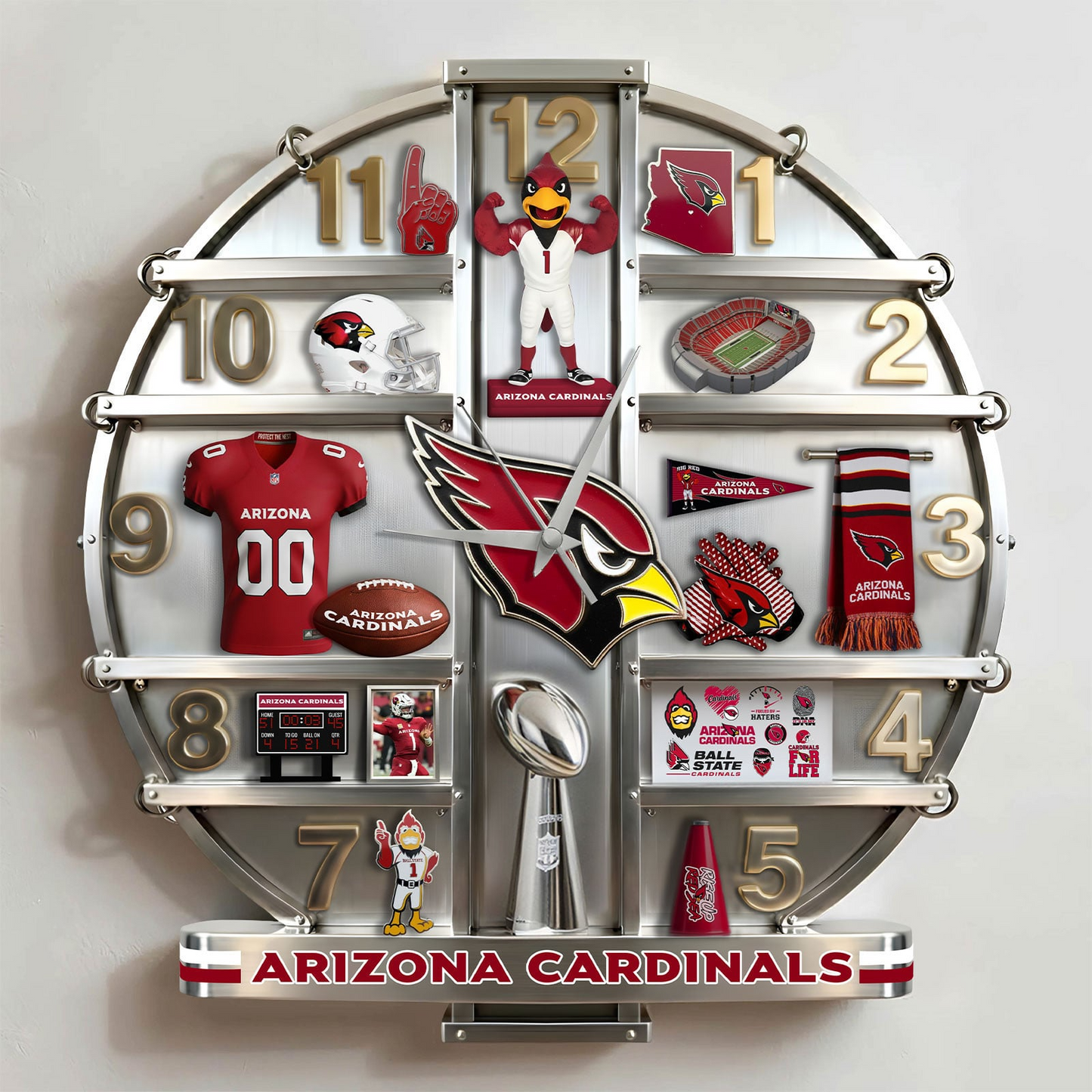 AC x NFL Home Decorative 3D Visual Effect Acrylic Wall Clock NAK CTKT