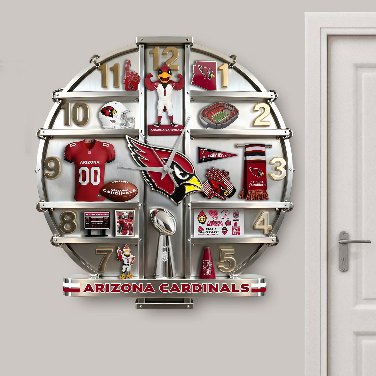 AC x NFL Home Decorative 3D Visual Effect Acrylic Wall Clock NAK CTKT