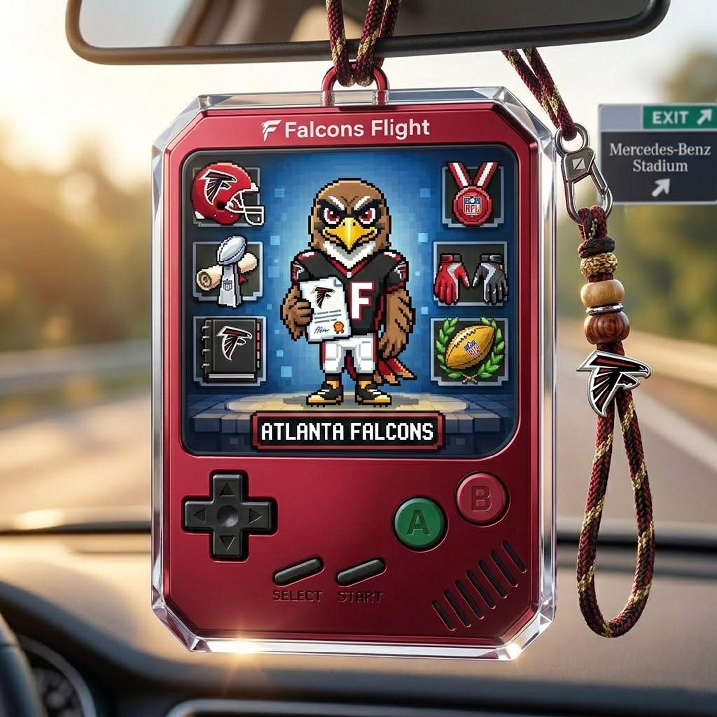 ATL X Classic NFL Football Team Name Car Ornaments NAK NHT