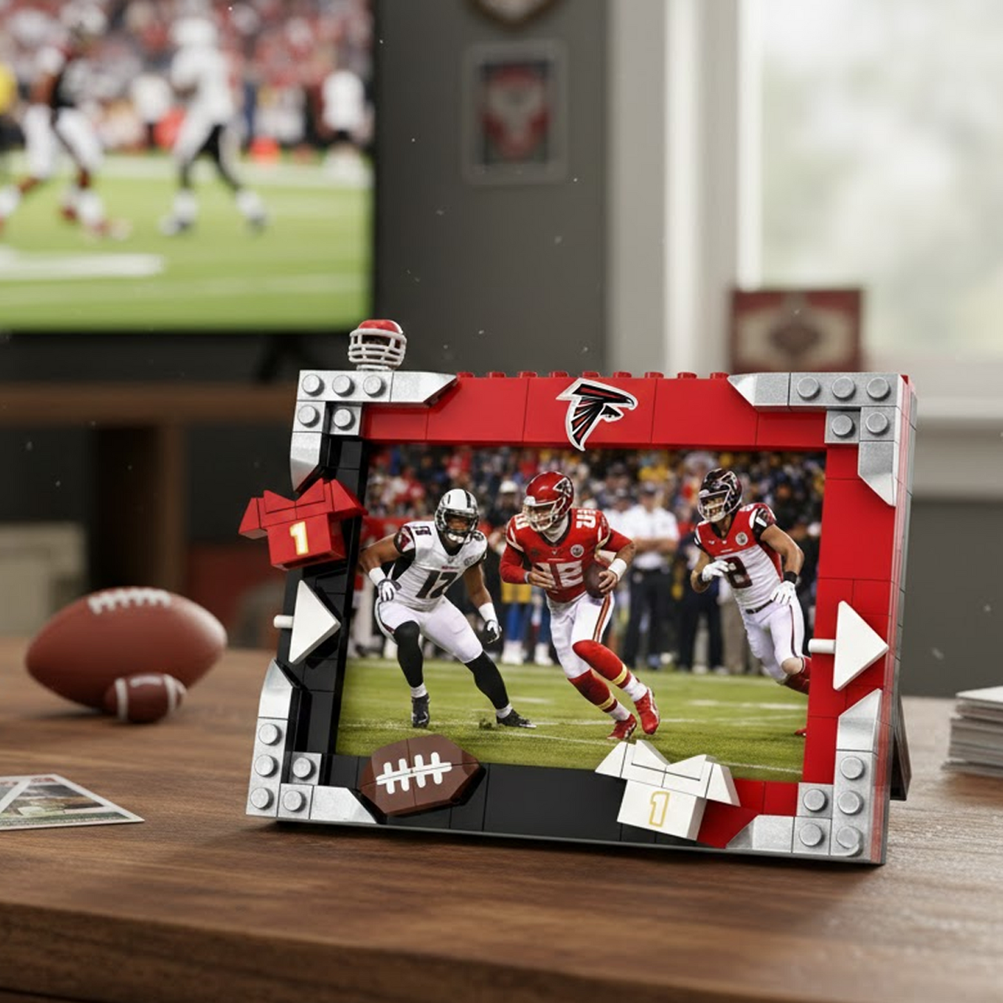 ATL X NFL Football Photo Frame Building Set Compatible Display Gift For Fans NAK NHT
