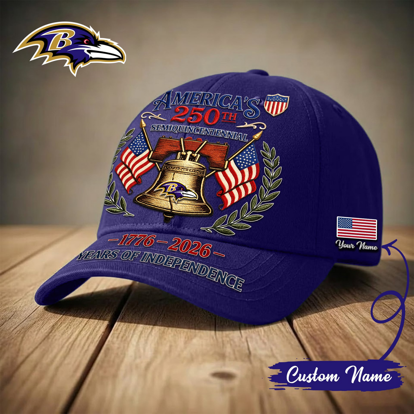 BAL x Premium NFL 1776-2026 Years Of Independence Classic Cap NAK LBN