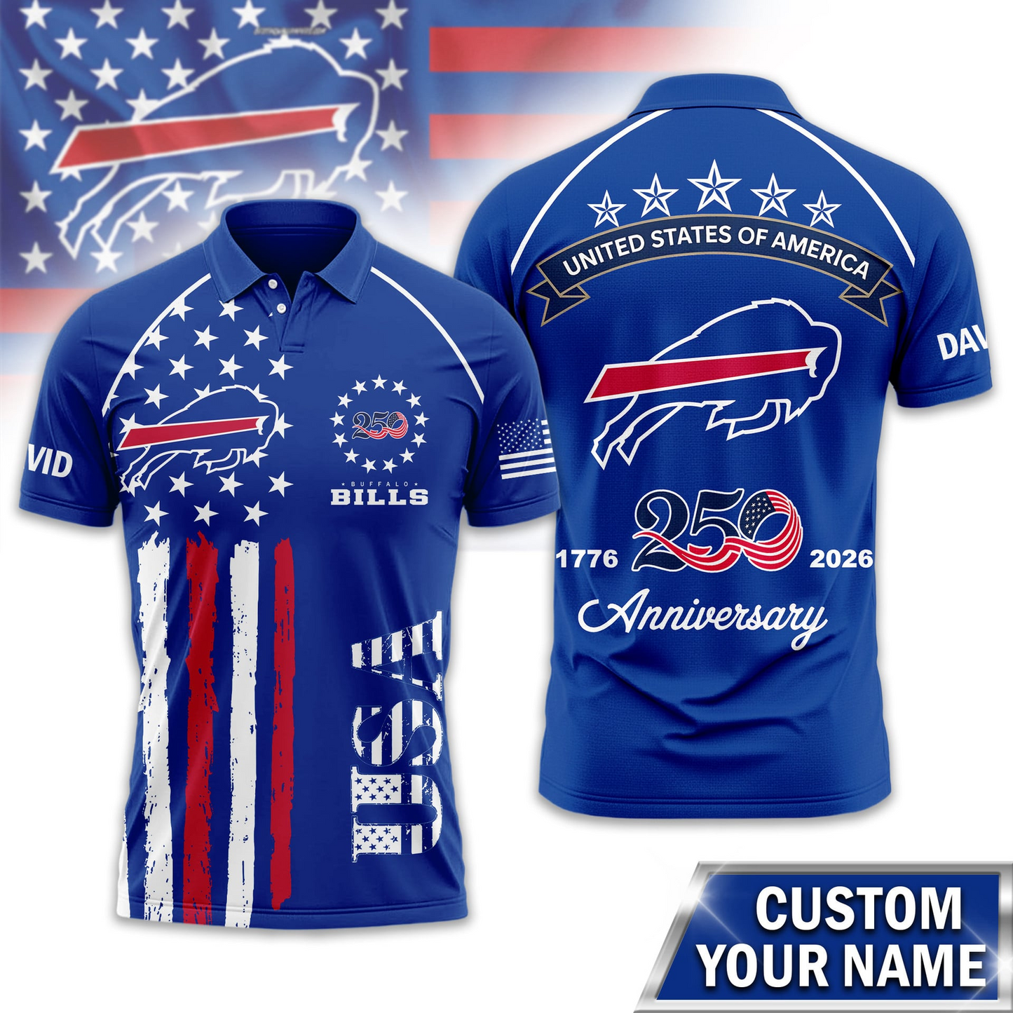 BB Premium NFL American Semiquincentennial Polo Shirt DDT NTL