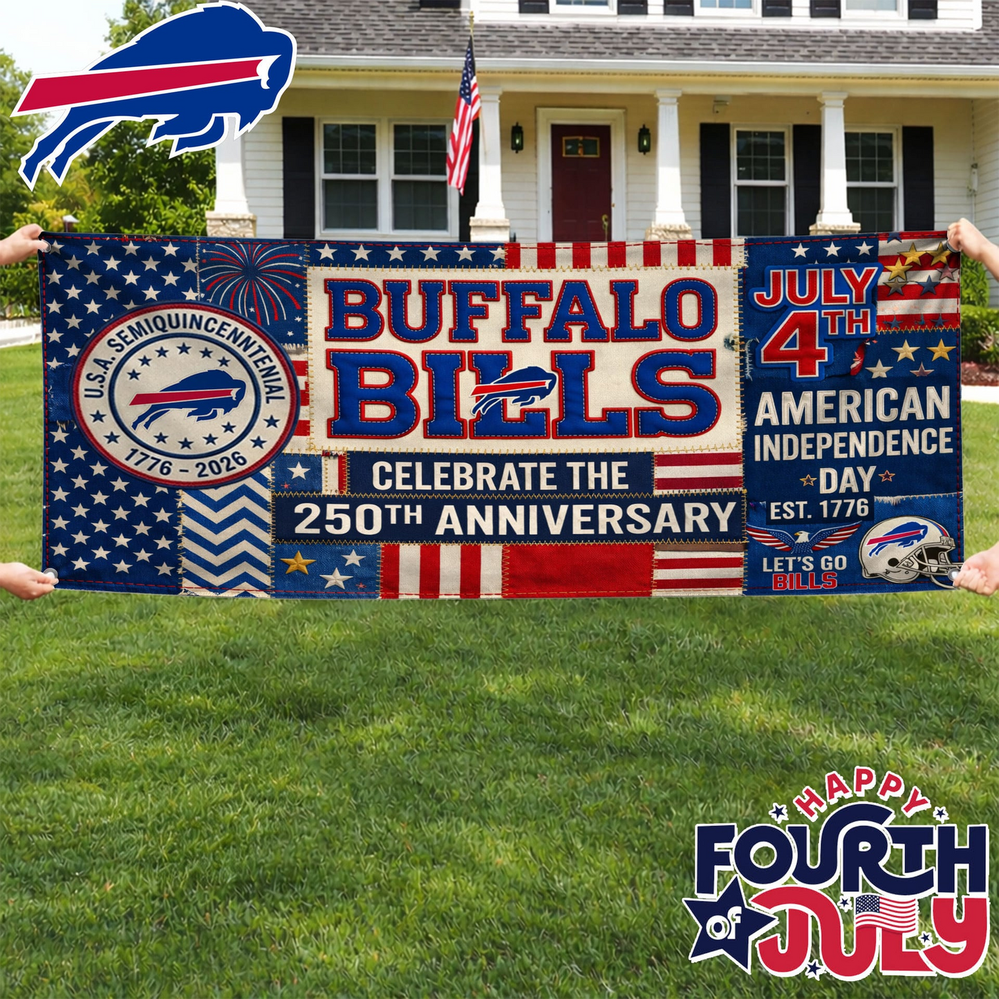 BB Premium NFL Patchwork America 250 Fabric Banner DDT NTL