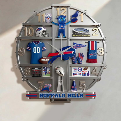 BB x NFL Home Decorative 3D Visual Effect Acrylic Wall Clock NAK CTKT