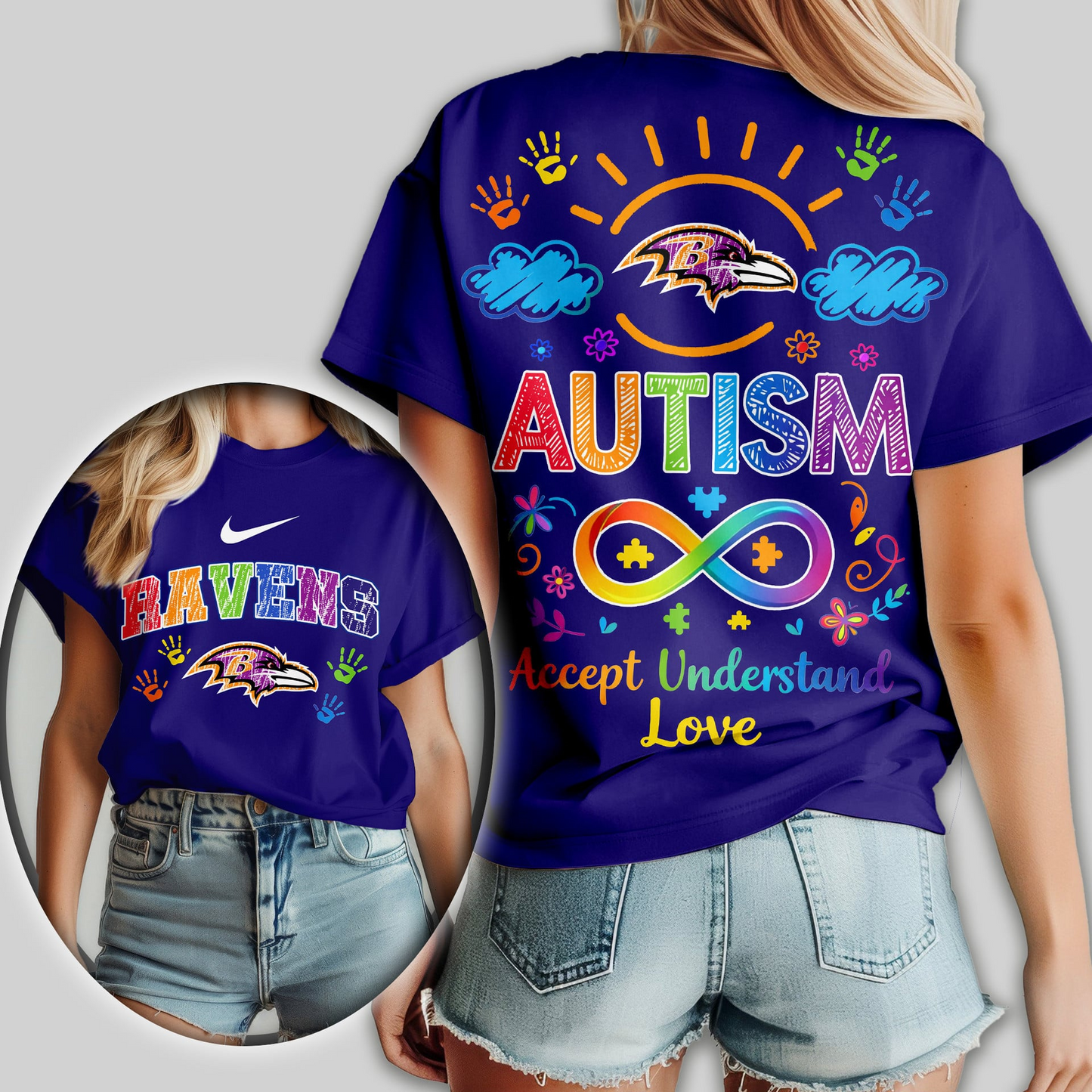 BR Premium NFL National Autism Acceptance Month Women Shirt DDT NTL