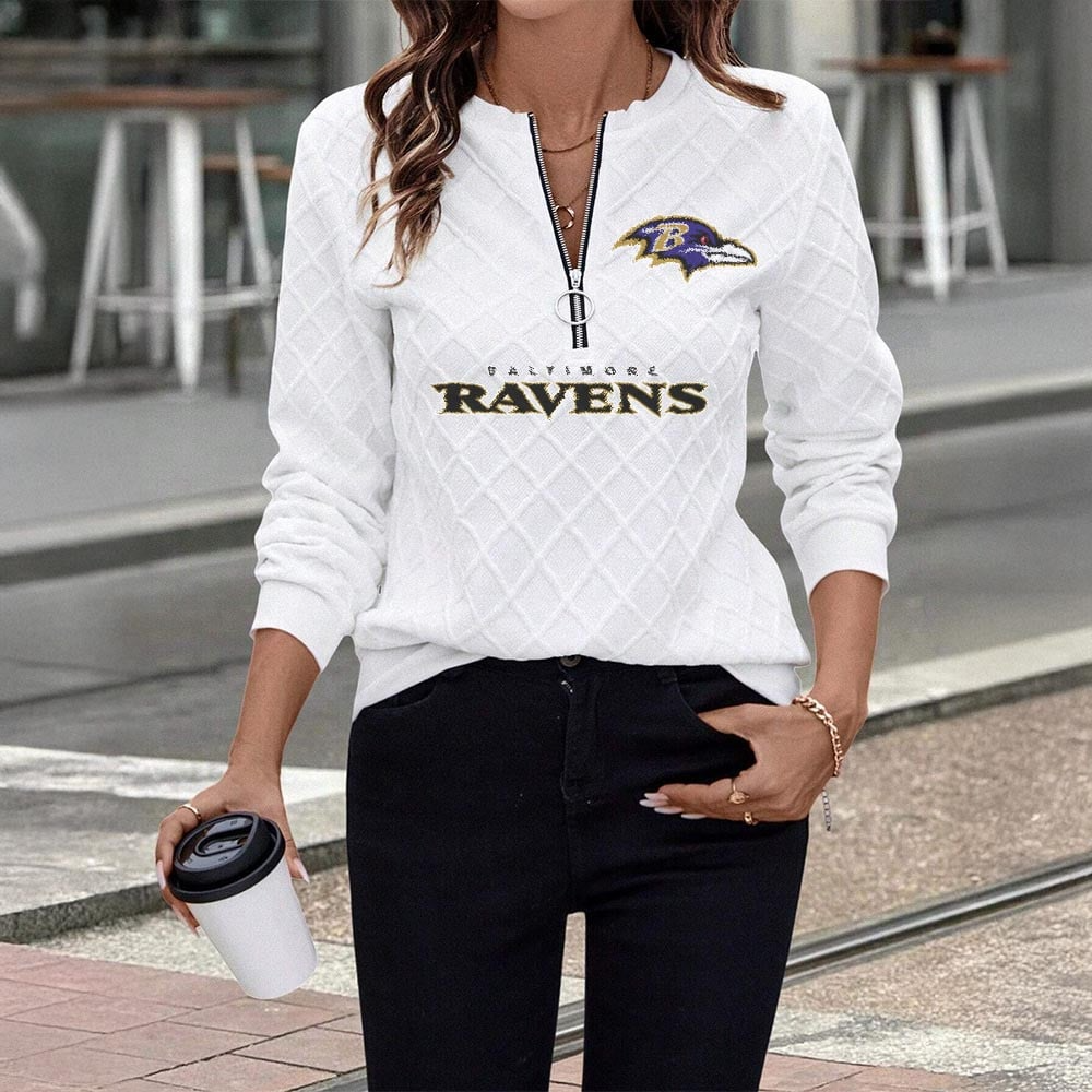 BR x NFL Women's Knit Textured Fabric Zip Up Sweatshirt DDT CTND