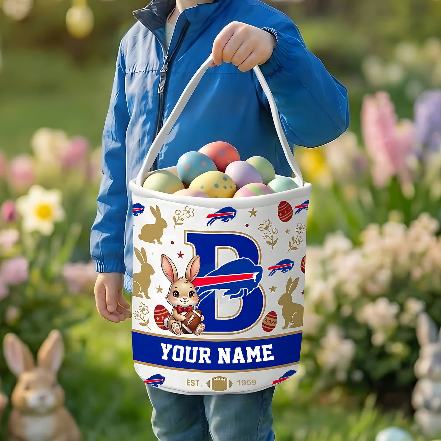 BUF x Personalized Easter Bunny Egg Hunt Basket NAK NHT