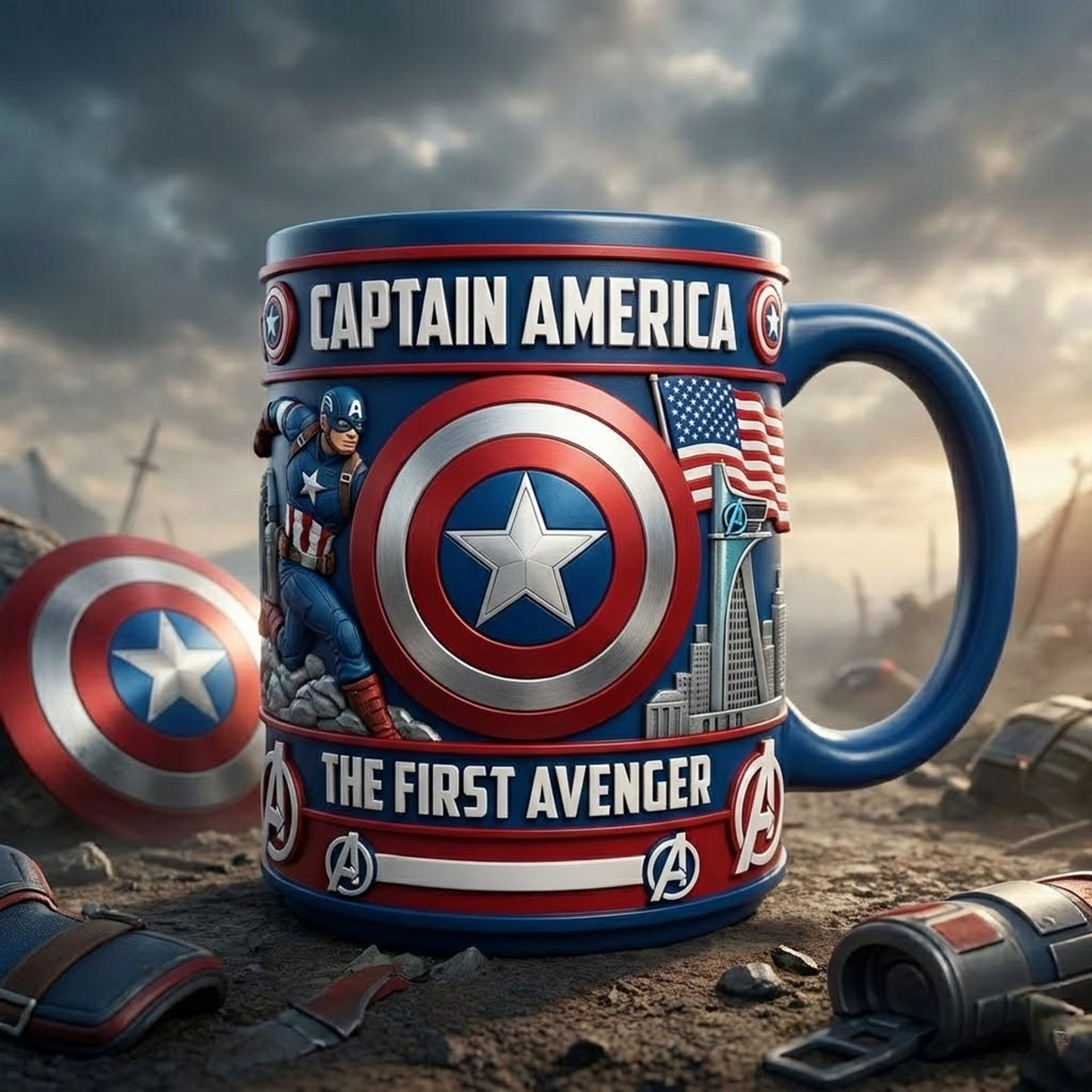 CAP X MARVEL LEGEND RELIEF MUG NAK NHT