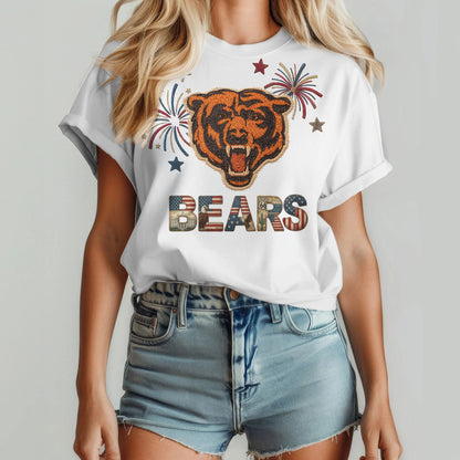 CHI Premium NFL 250th Anniversary Of America Patchwork Women Shirt DDT CTND