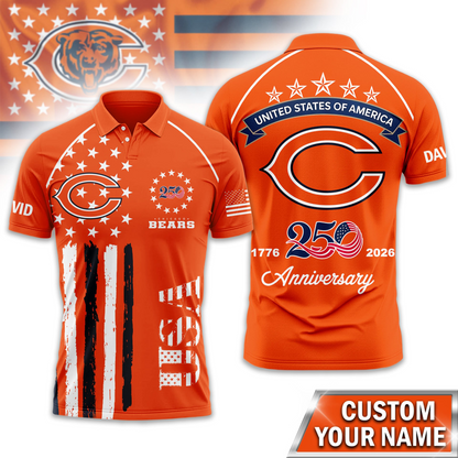 CHI Premium NFL American Semiquincentennial Polo Shirt DDT NTL
