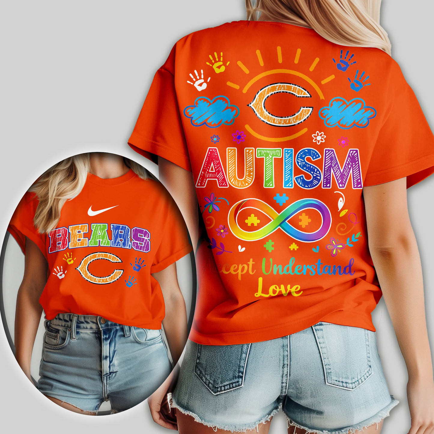 CHI Premium NFL National Autism Acceptance Month Women Shirt DDT NTL