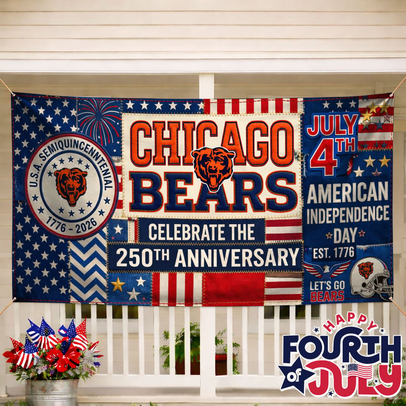 CHI Premium NFL Patchwork America 250 Fabric Banner DDT NTL