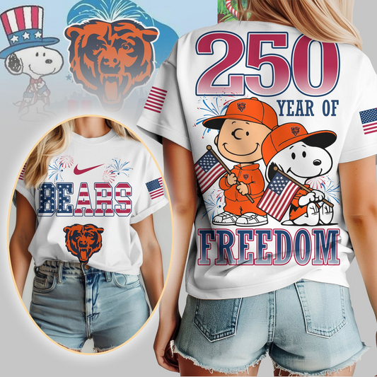 CHI Premium NFL Peanuts 250 Years Of Freedom 3D Shirt DDT NTL