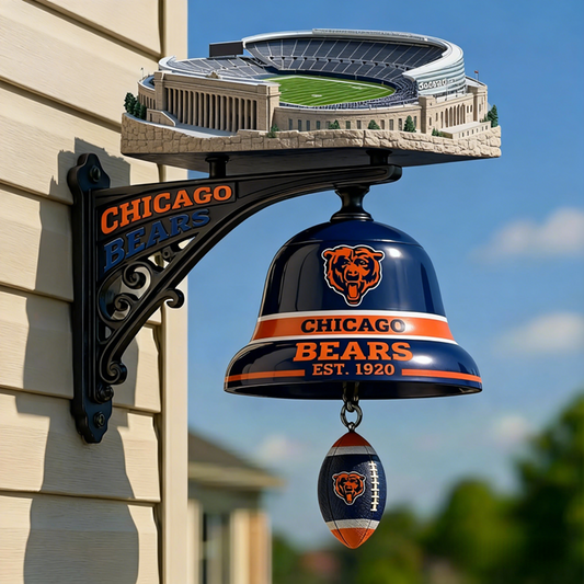 CHI X NFL Football Team Home Stadium-Themed Vintage Wall-Mounted Doorbell NAK NHT