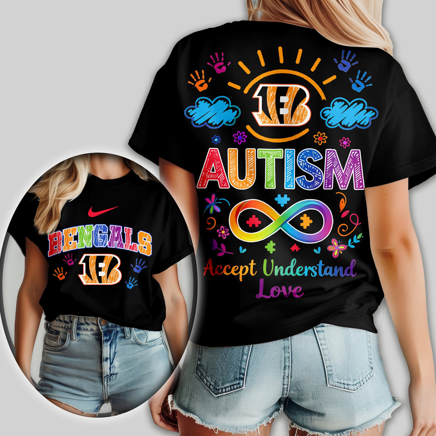 CIN Premium NFL National Autism Acceptance Month Women Shirt DDT NTL