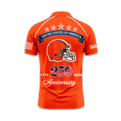 CLE Premium NFL American Semiquincentennial Polo Shirt DDT NTL