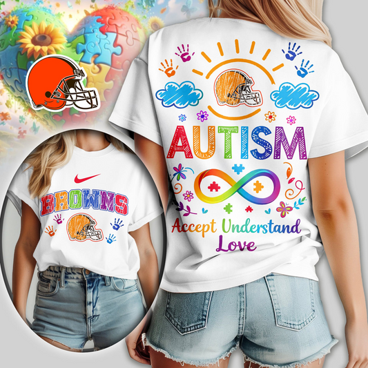 CLE Premium NFL National Autism Acceptance Month Women Shirt DDT NTL