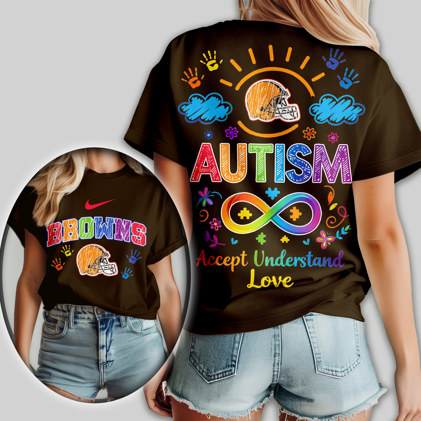 CLE Premium NFL National Autism Acceptance Month Women Shirt DDT NTL