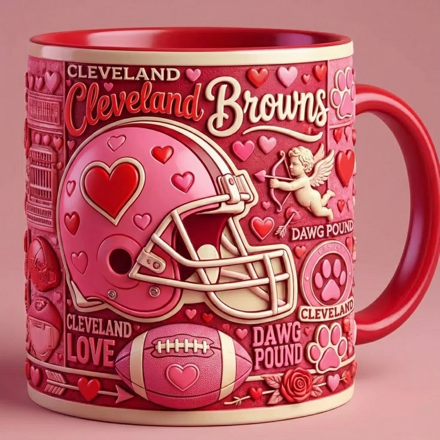 CLE X NFL Love Season Mug - Valentine 2026 NAK NHT