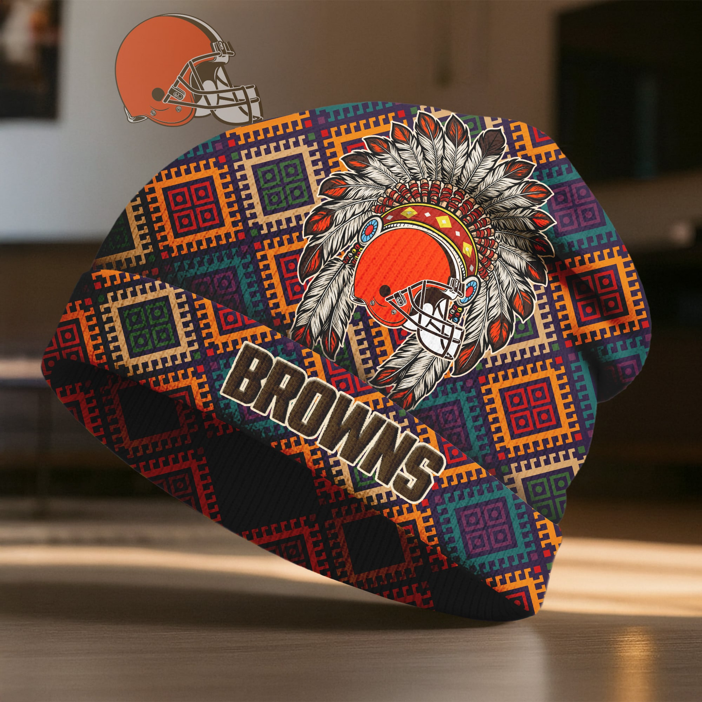 CLE x Premium NFL Native American Heritage Beanie Hat NY NAK CTKT