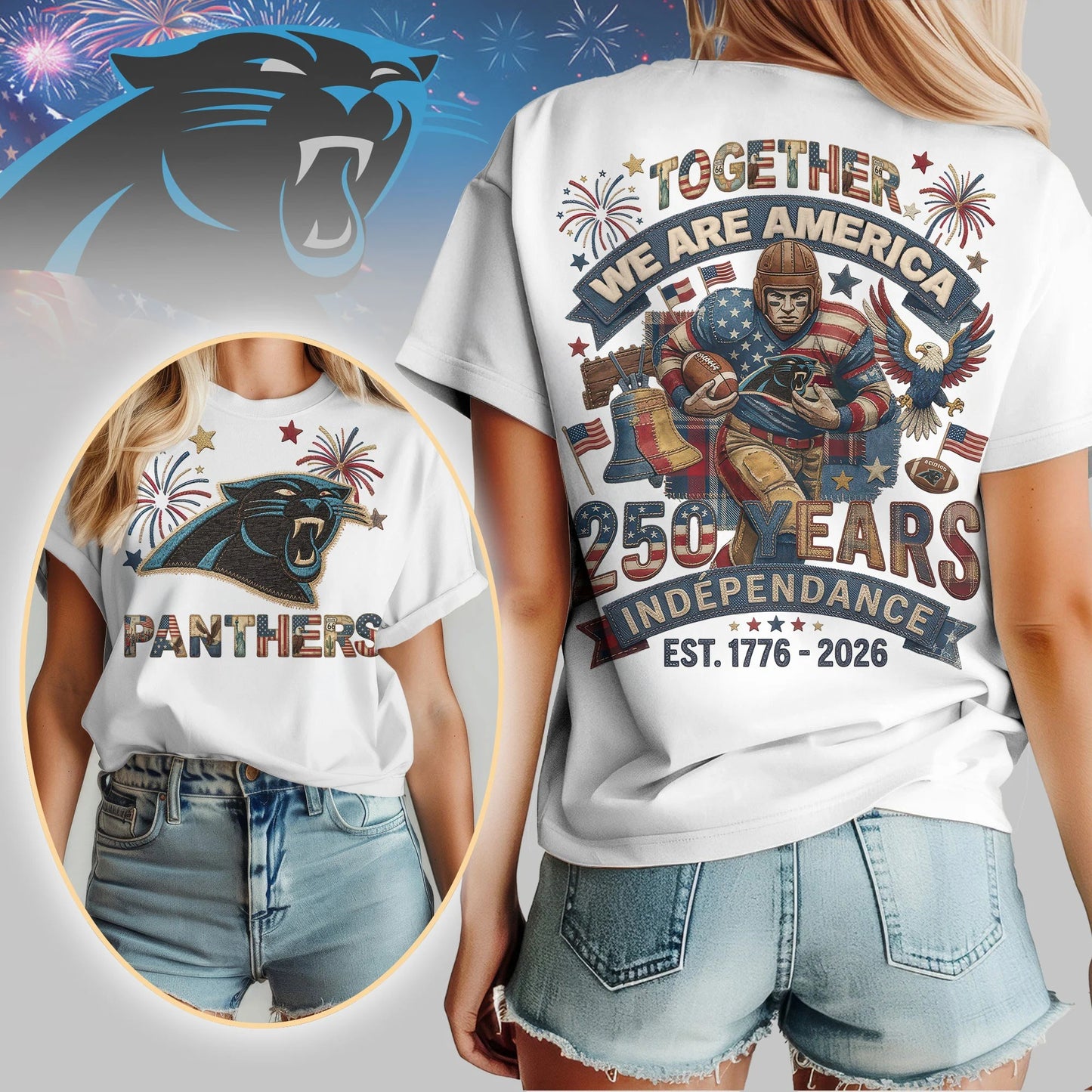 CP Premium NFL 250th Anniversary Of America Patchwork Women Shirt DDT CTND