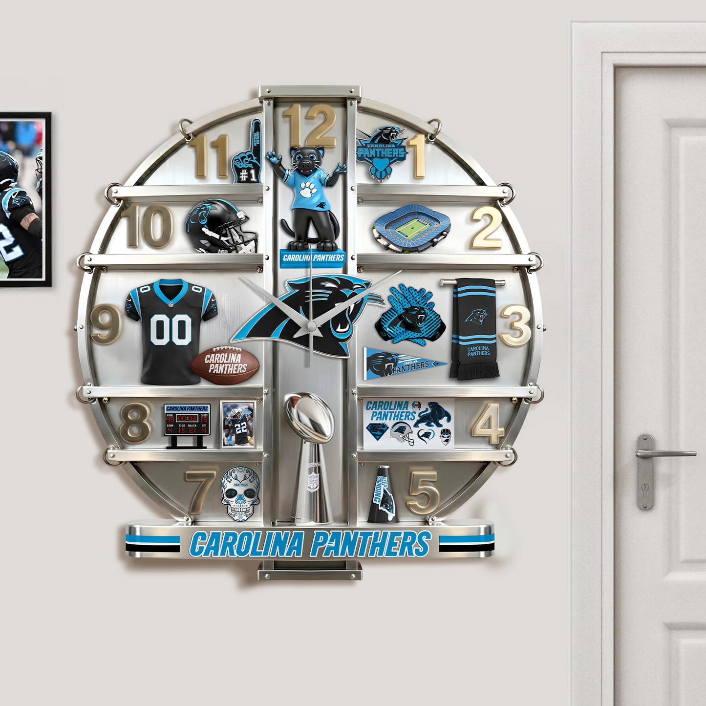 CP x NFL Home Decorative 3D Visual Effect Acrylic Wall Clock NAK CTKT