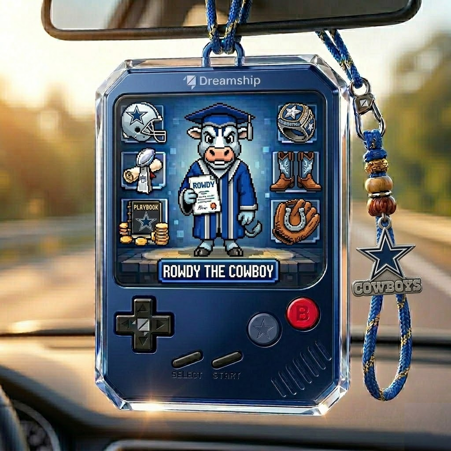 DAL X Classic NFL Football Team Name Car Ornaments NAK NHT