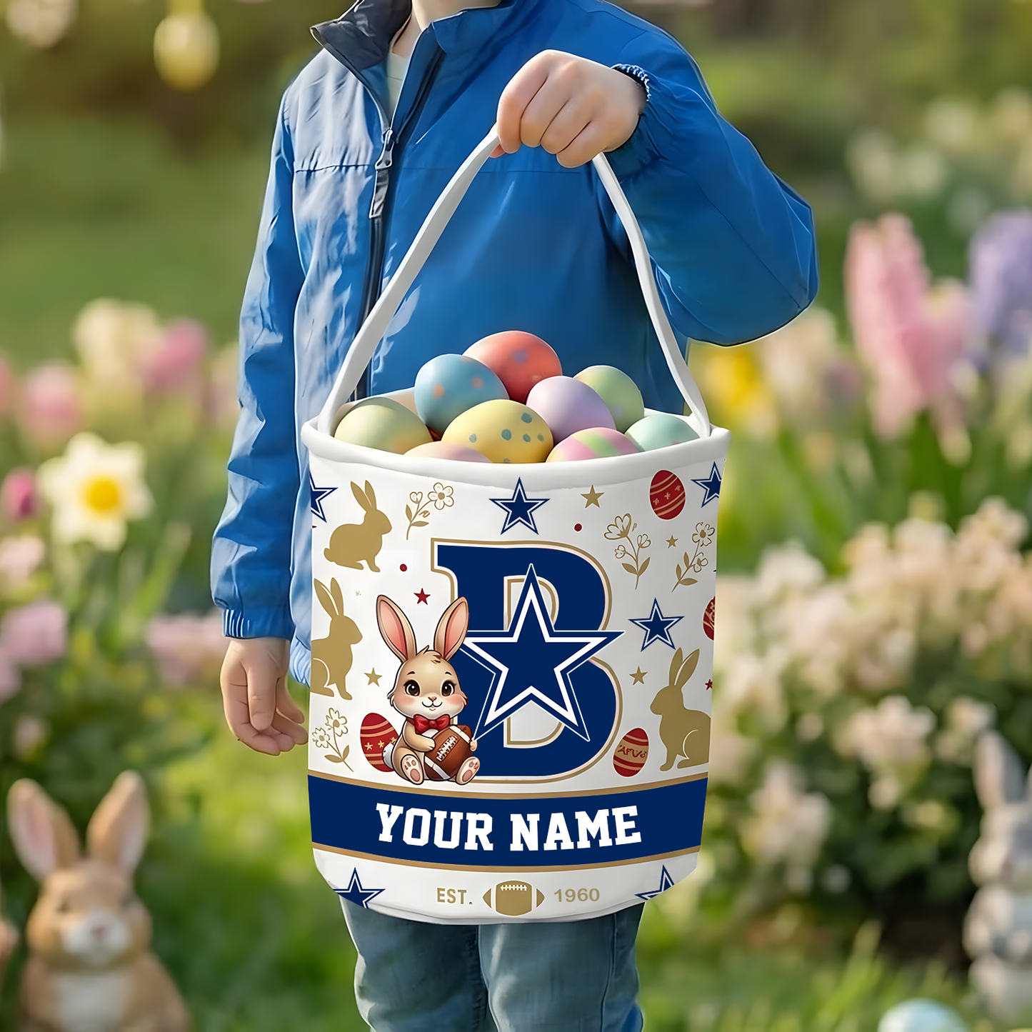 DAL x Personalized Easter Bunny Egg Hunt Basket NAK NHT