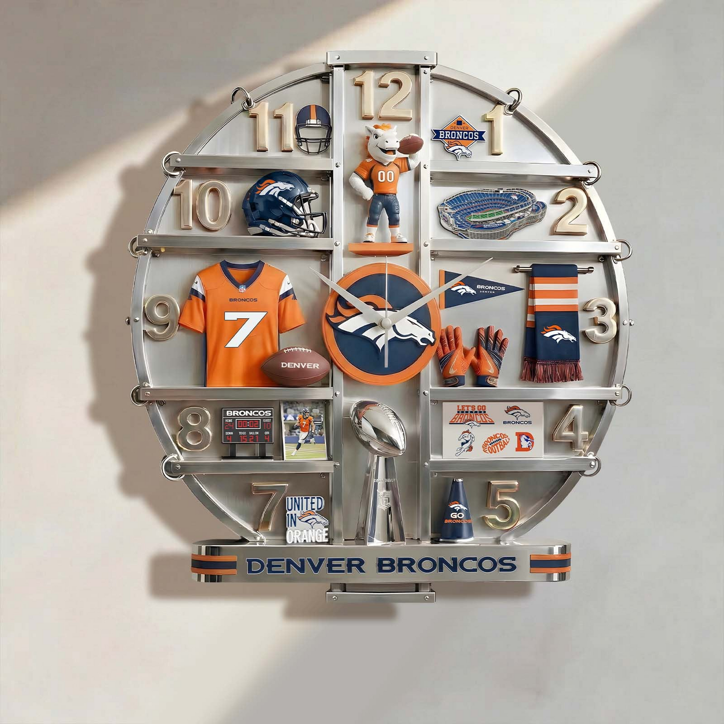 DB x NFL Home Decorative 3D Visual Effect Acrylic Wall Clock NAK CTKT