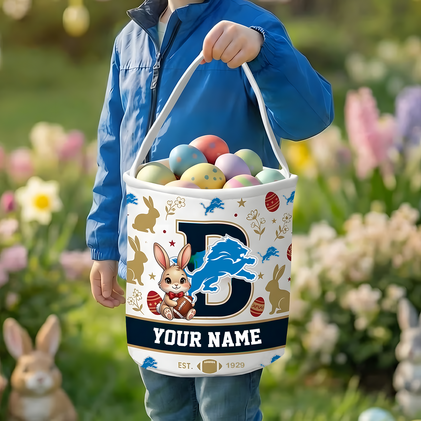 DET x Personalized Easter Bunny Egg Hunt Basket NAK NHT