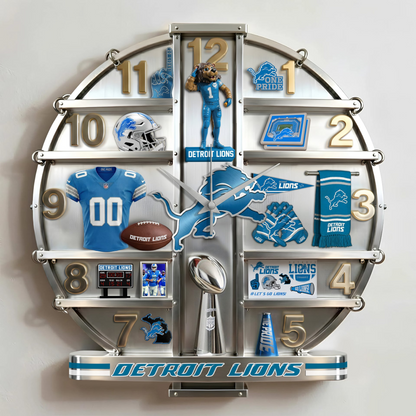DL x NFL Home Decorative 3D Visual Effect Acrylic Wall Clock NAK CTKT