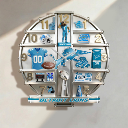 DL x NFL Home Decorative 3D Visual Effect Acrylic Wall Clock NAK CTKT