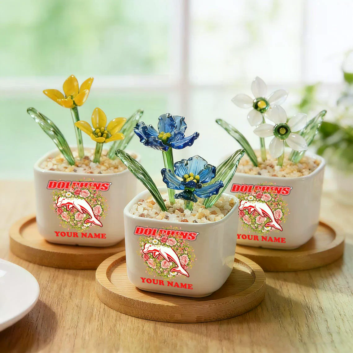 DOL _NRL Custom Birth Month Glass Flower Pot Handmade Gift For Fan - Limited Edition NAK TTT