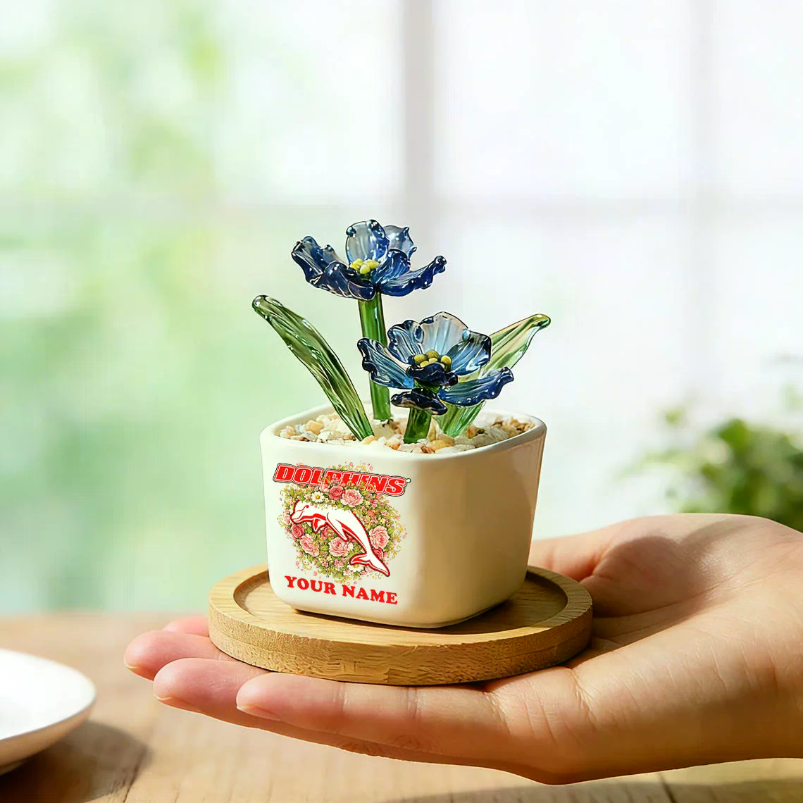 DOL _NRL Custom Birth Month Glass Flower Pot Handmade Gift For Fan - Limited Edition NAK TTT
