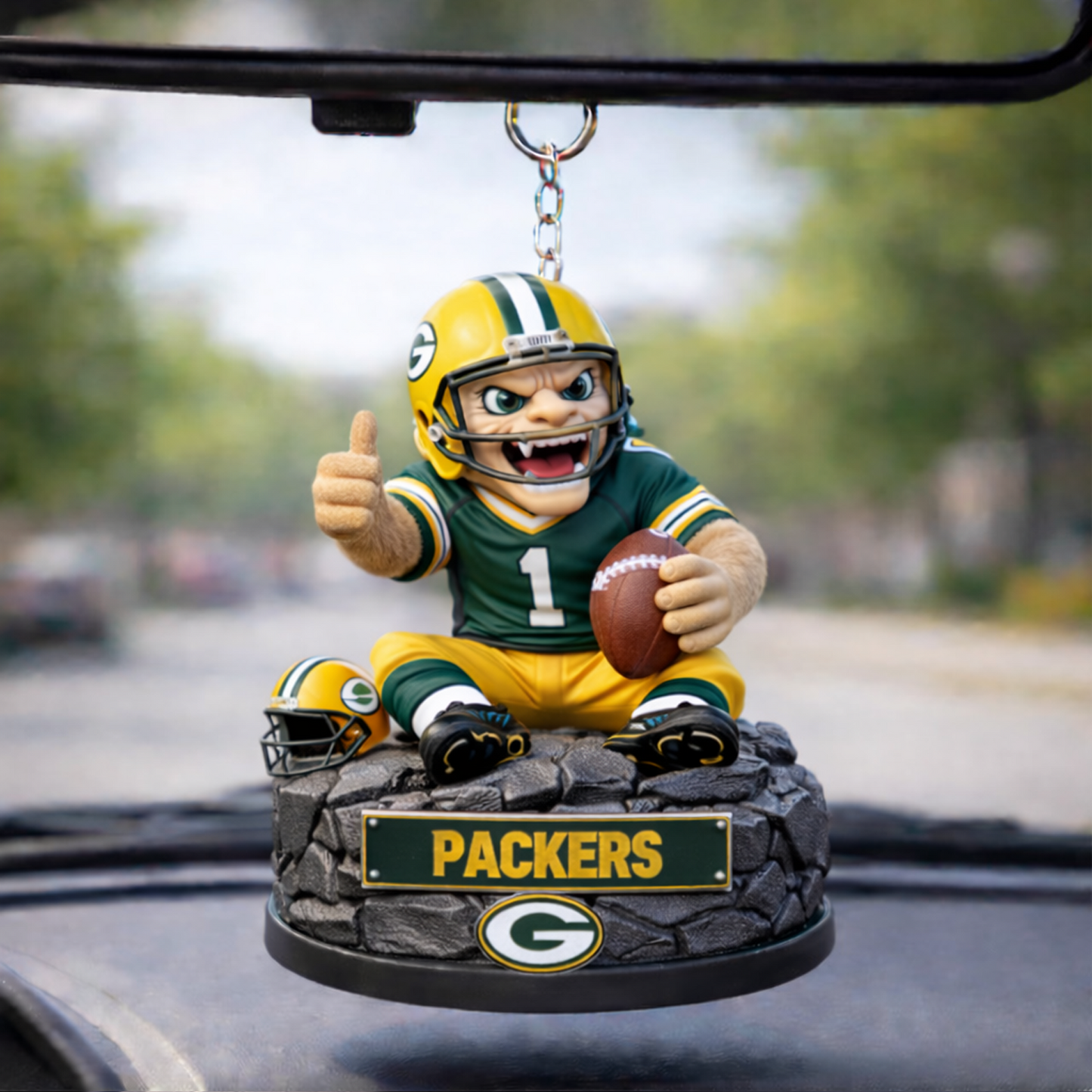 GB X NFL Football Mascot Car Hanging Ornament NAK NHT