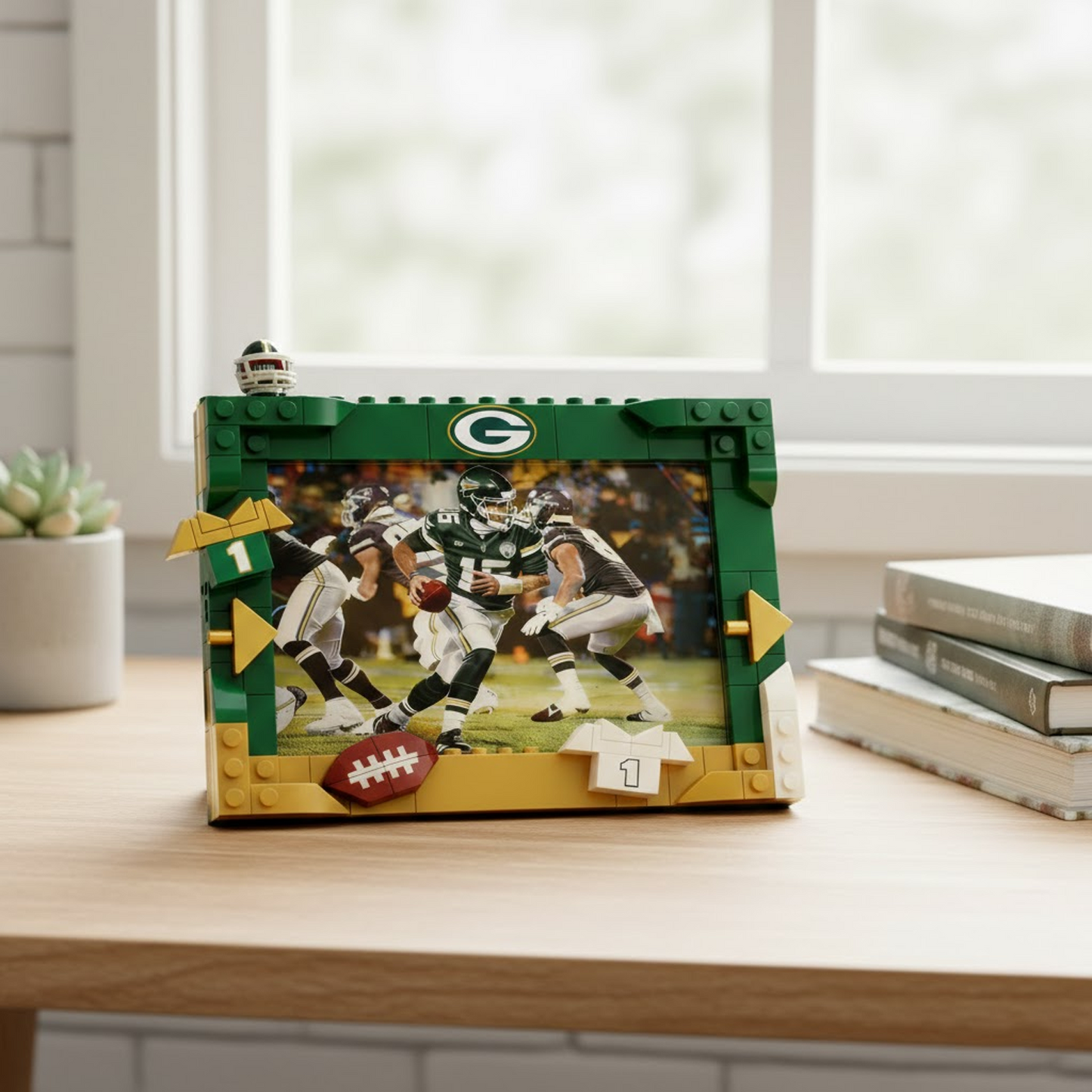 GB X NFL Football Photo Frame Building Set Compatible Display Gift For Fans NAK NHT