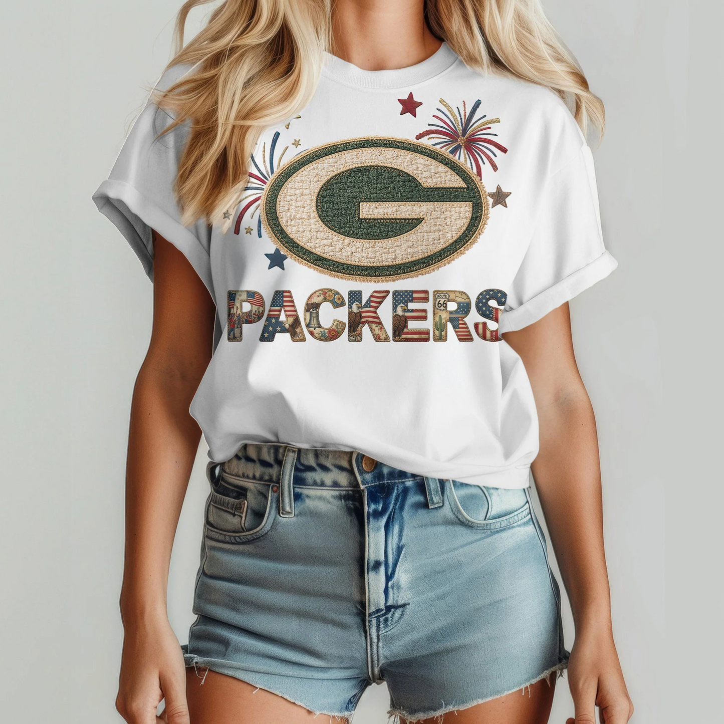 GBP Premium NFL 250th Anniversary Of America Patchwork Women Shirt DDT CTND