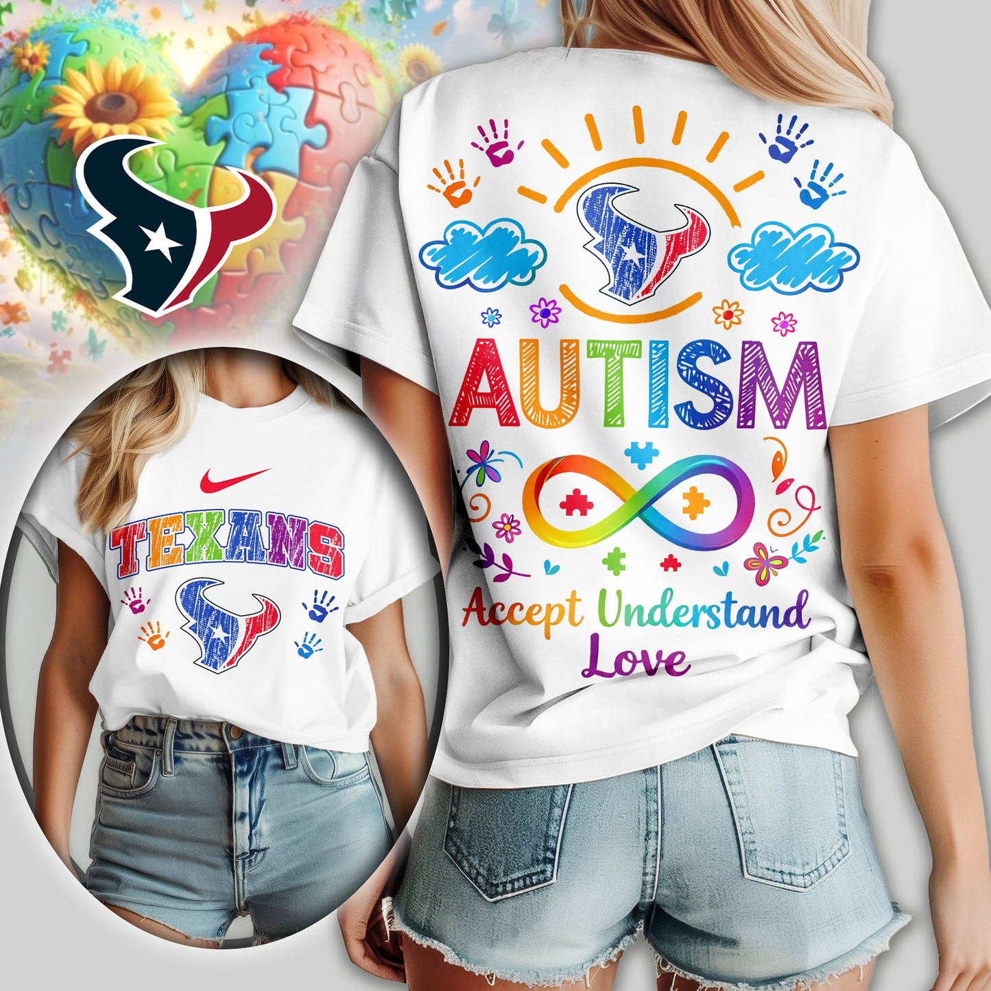 HT Premium NFL National Autism Acceptance Month Women Shirt DDT NTL