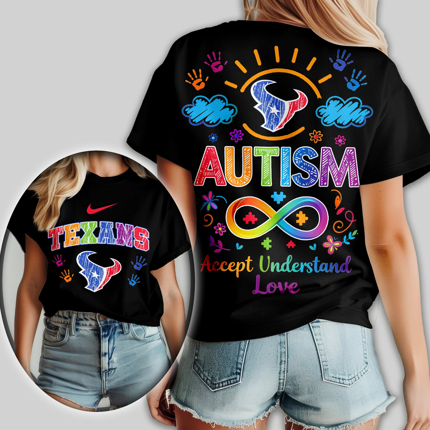 HT Premium NFL National Autism Acceptance Month Women Shirt DDT NTL