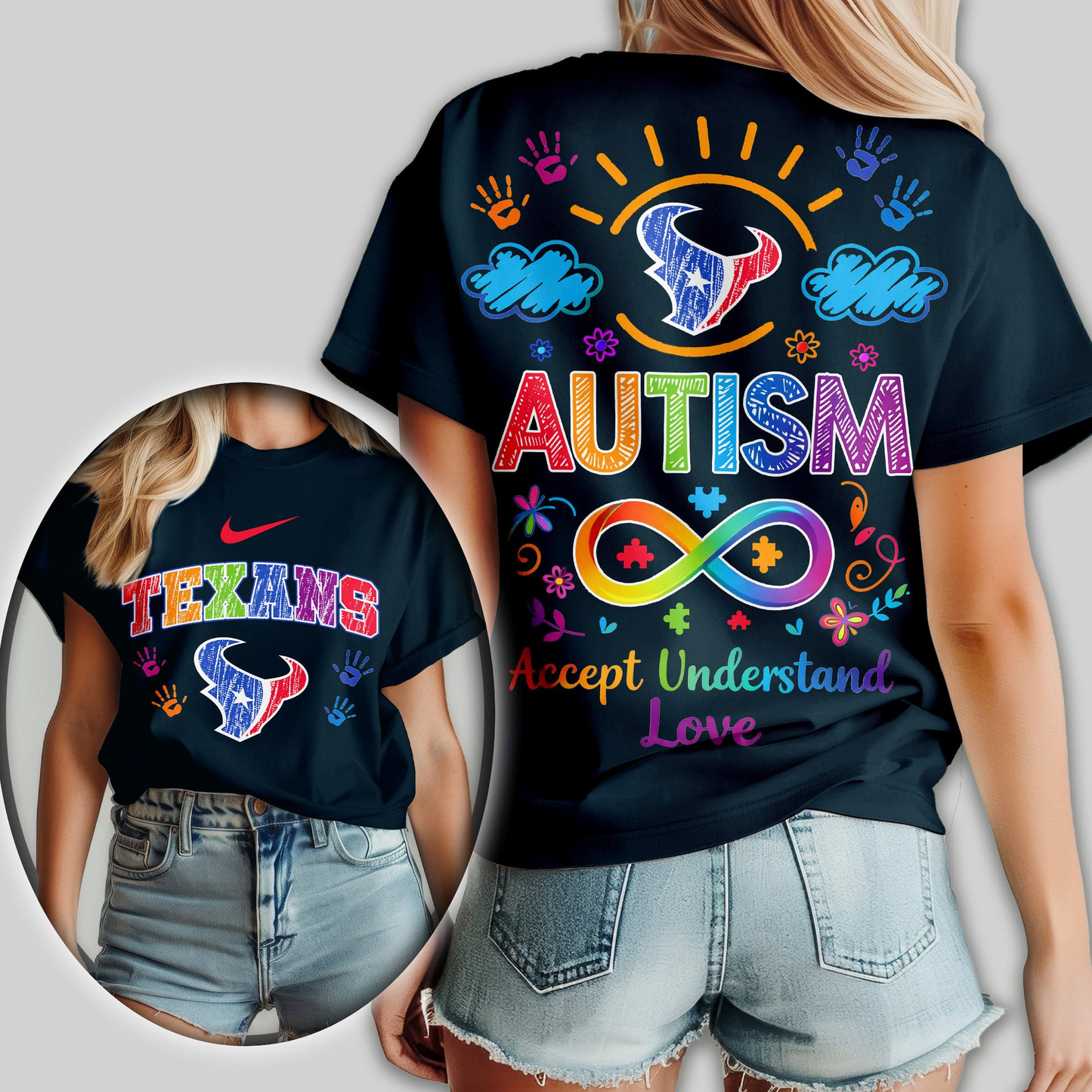 HT Premium NFL National Autism Acceptance Month Women Shirt DDT NTL