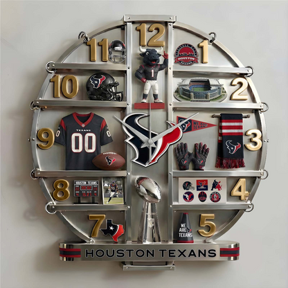 HT x NFL Home Decorative 3D Visual Effect Acrylic Wall Clock NAK CTKT