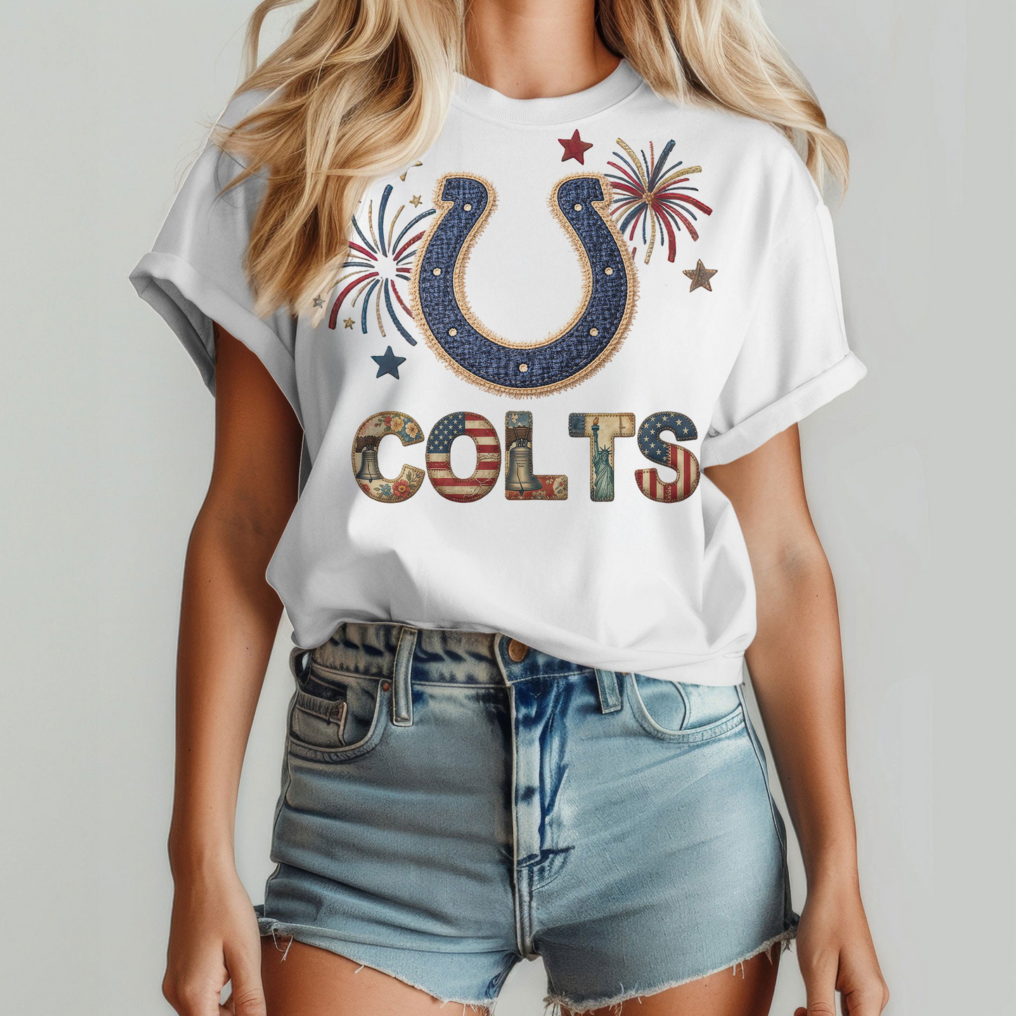 IC Premium NFL 250th Anniversary Of America Patchwork Women Shirt DDT CTND