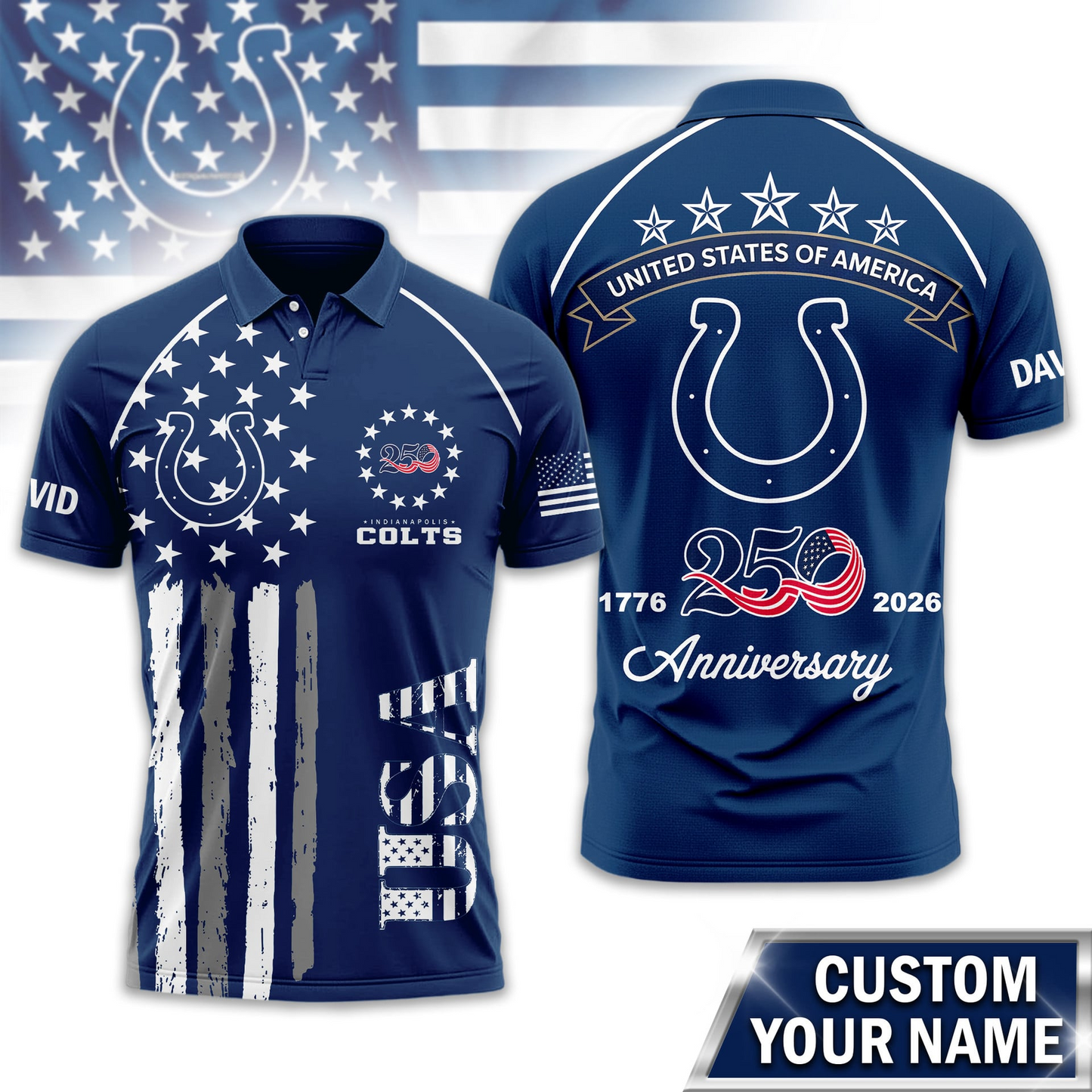IC Premium NFL American Semiquincentennial Polo Shirt DDT NTL