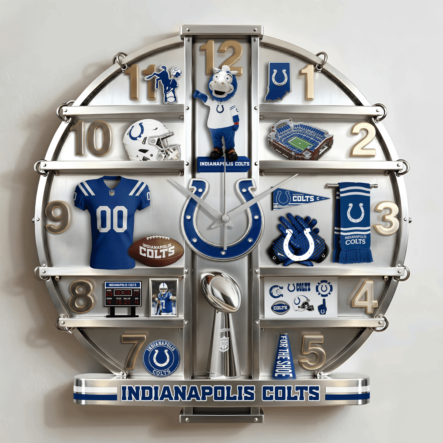IC x NFL Home Decorative 3D Visual Effect Acrylic Wall Clock NAK CTKT