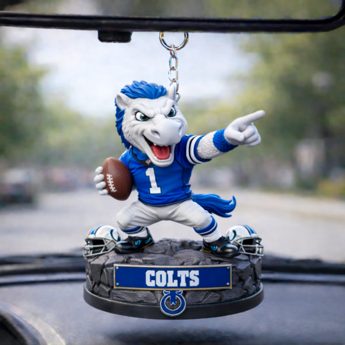 IND X NFL Football Mascot Car Hanging Ornament NAK NHT