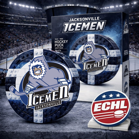 JAX x ECHL Hockey Puck Building Block Set NAK NHT