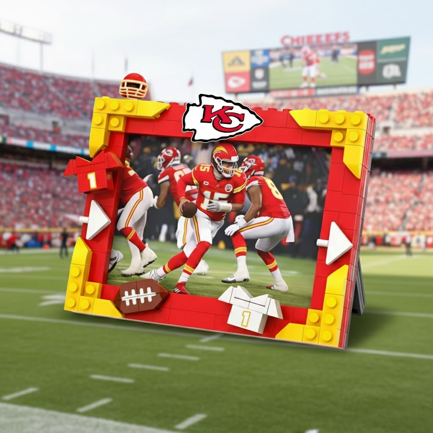 KC X NFL Football Photo Frame Building Set Compatible Display Gift For Fans NAK NHT