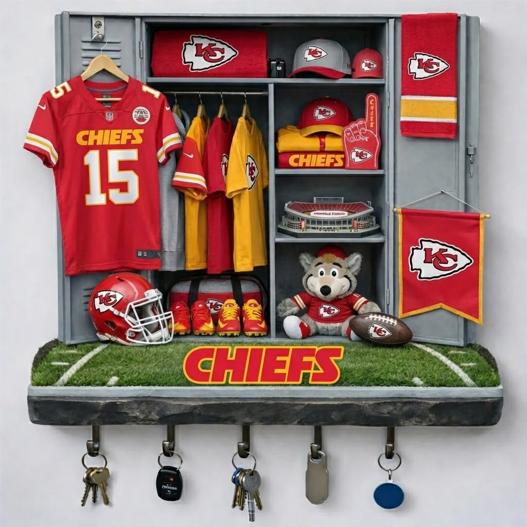 KCC x NFL Changing Room Personalized 3D Visual Effect Acrylic Key Holder DDT NTL